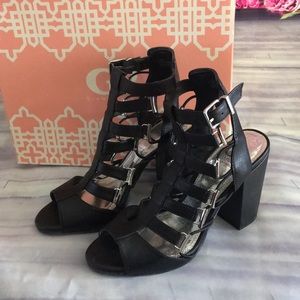 Gianni Bini Fired-Up Black Gladiator Sandals 8.5M